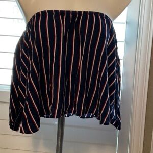 Striped Navy Crop Top